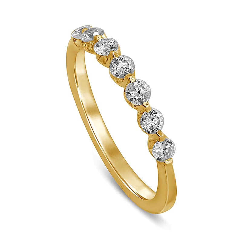 0.5 CT. TW Diamond Seven Stone Anniversary Band in 10K Gold