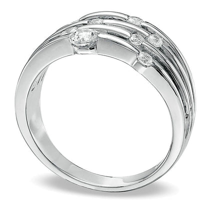 0.5 CT. TW Diamond Orbit Band in 10K White Gold