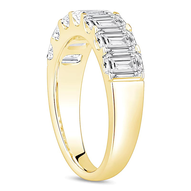 3.0 CT. TW Emerald-Cut Lab-Grown Diamond Seven Stone Anniversary Band in 14K Gold (F/SI2)