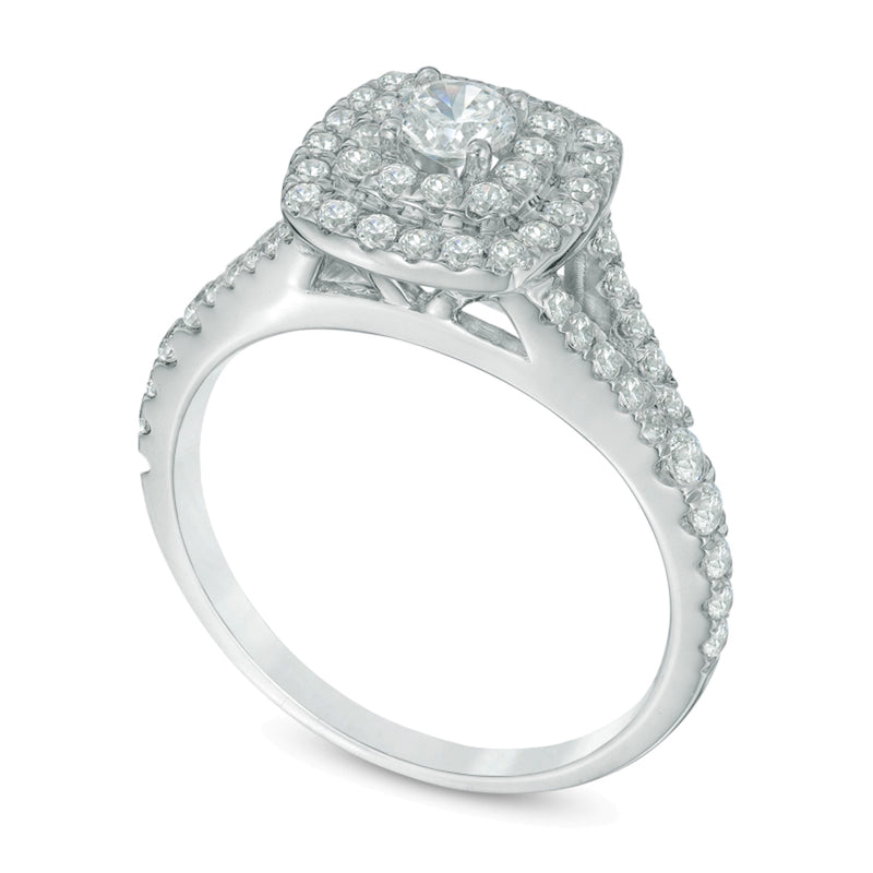 1.0 CT. TW Diamond Double Square Frame Engagement Ring in 10K White Gold
