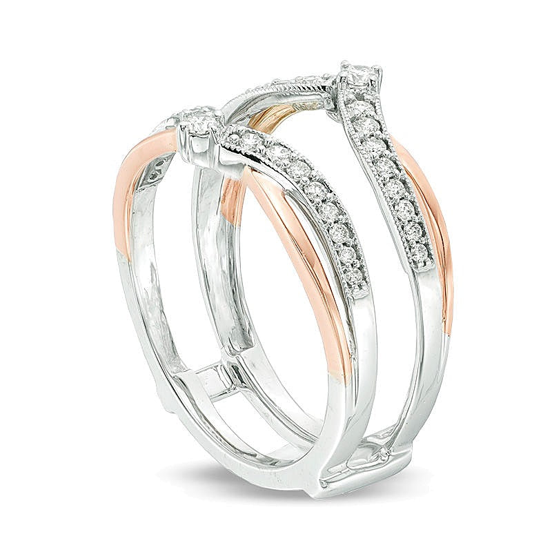 1/3.0 CT T.W. Diamond Chevron Vintage-Style Enhancer in 10K Two-Tone Gold