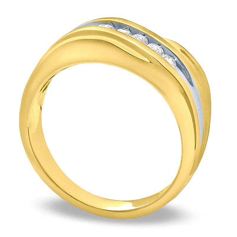 0.25 CT. TW Diamond Slant Wedding Band in 14K Gold