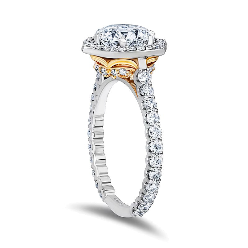 Enchanted Star Belle 2.88 CT. TW Lab-Grown Diamond Frame Engagement Ring in 14K Two-Tone Gold (F/VS2)
