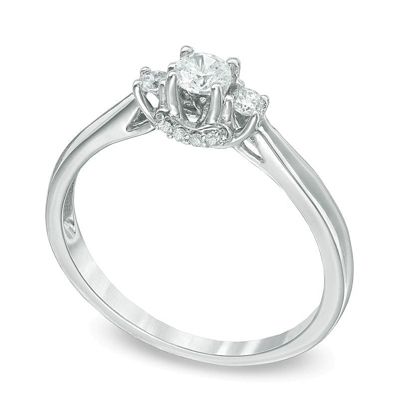 0.25 CT. TW Diamond Three Stone Engagement Ring in 10K White Gold