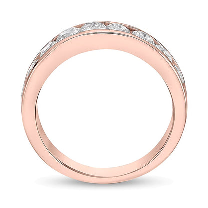 1.25 CT. TW Diamond Channel Nine Stone Band in 10K Rose Gold (I/I2)