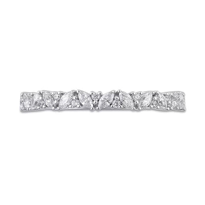 0.33 CT. TW Marquise and Round Diamond Slant Alternating Stackable Band in 14K White Gold