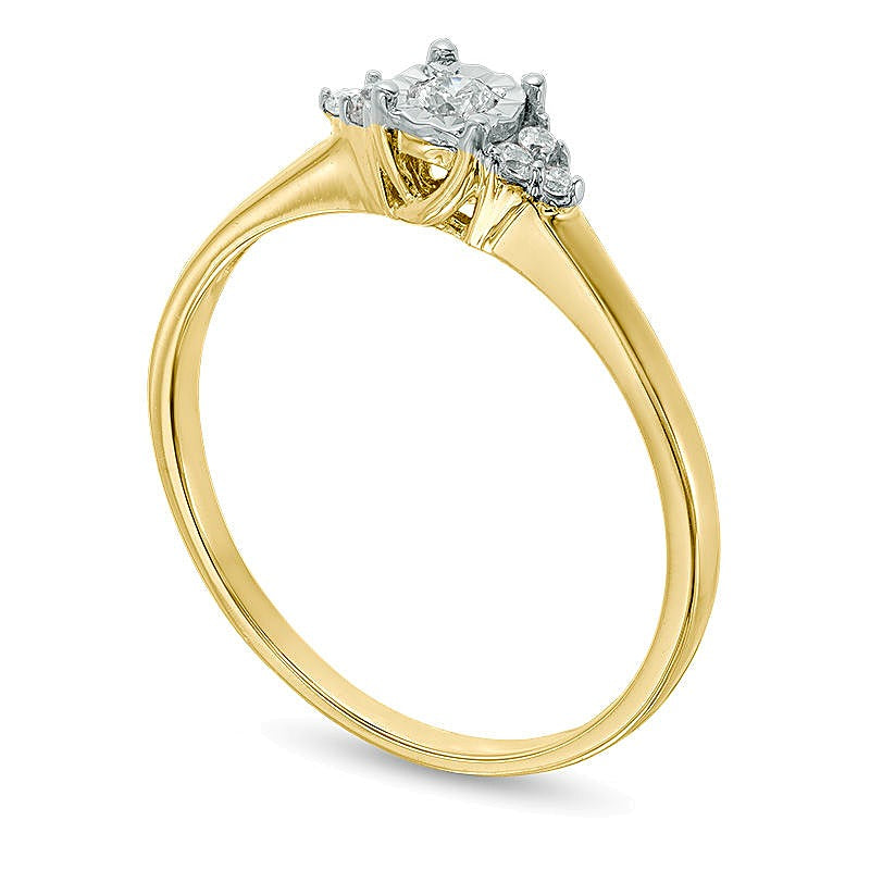 0.1 CT. TW Diamond Marquise Promise Ring in 10K Gold