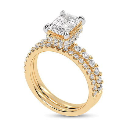 3.0 CT. TW Emerald-Cut Lab-Grown Diamond Bridal Set in 14K Gold (I/SI2)