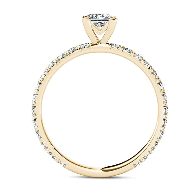 1.0 CT. TW Princess-Cut Diamond Engagement Ring in 14K Gold