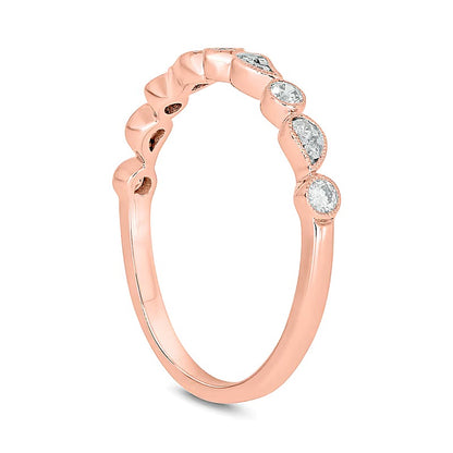 0.2 CT. TW Diamond Paisley Stackable Band in 10K Rose Gold