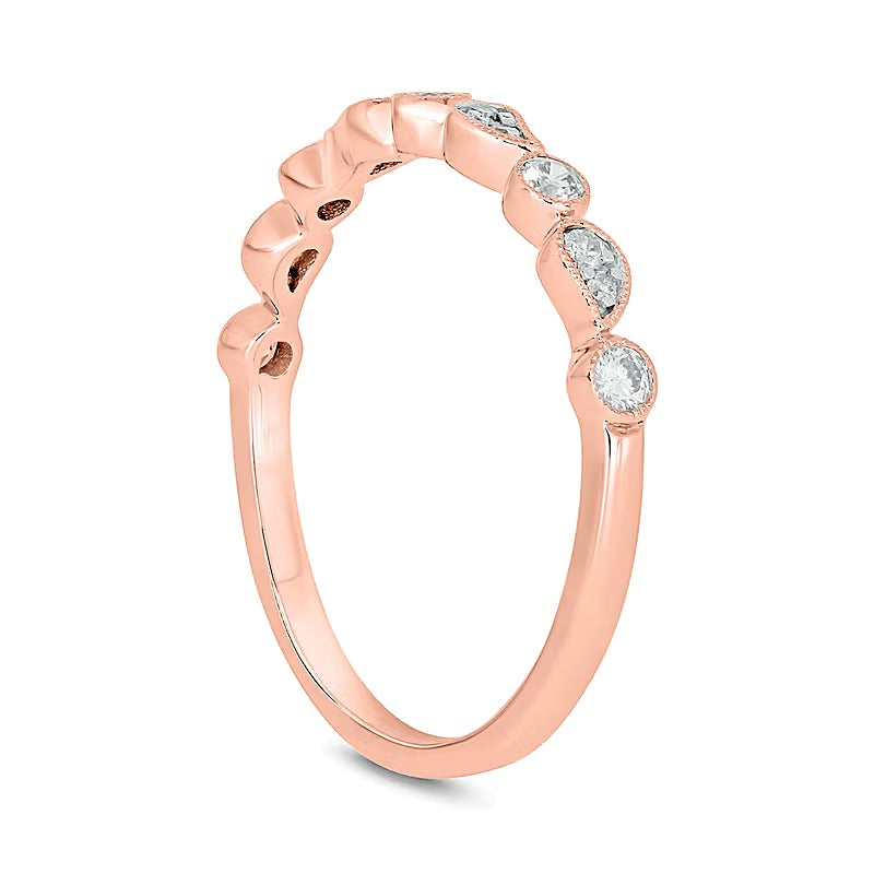 0.2 CT. TW Diamond Paisley Stackable Band in 10K Rose Gold