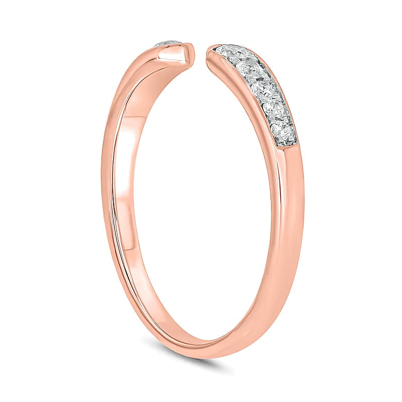 0.2 CT. TW Diamond Graduated Open Shank Stackable Band in 10K Rose Gold