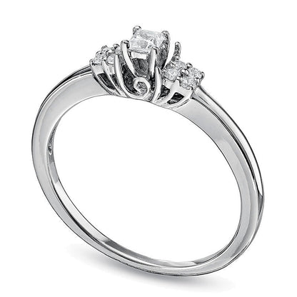 0.13 CT. TW Princess-Cut Diamond Promise Ring in 10K White Gold