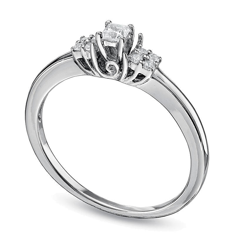 0.13 CT. TW Princess-Cut Diamond Promise Ring in 10K White Gold