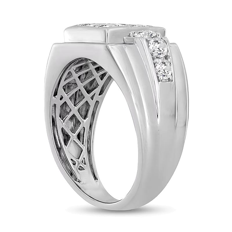 2.75 CT. TW Quad Square-Cut Lab-Grown Diamond Ring in 14K White Gold (F/SI2)