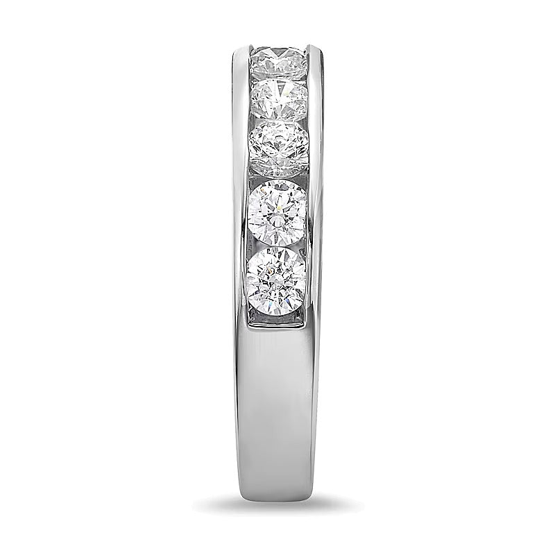 1.25 CT. TW Diamond Channel Eleven Stone Band in 10K White Gold (I/I2)