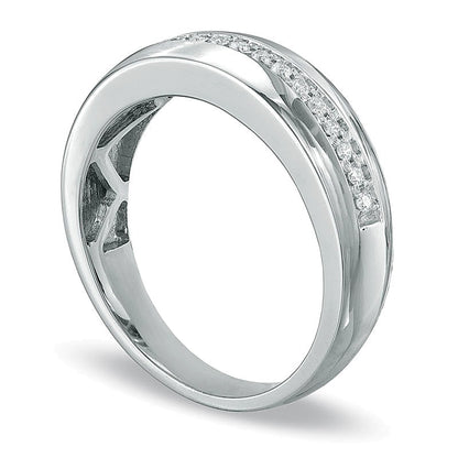 0.2 CT. TW Diamond Wedding Band in 10K White Gold