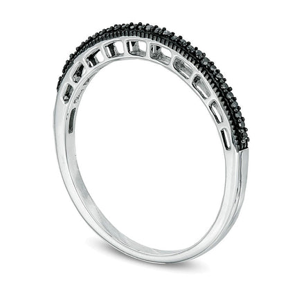 0.05 CT. TW Black Diamond Band in 10K White Gold