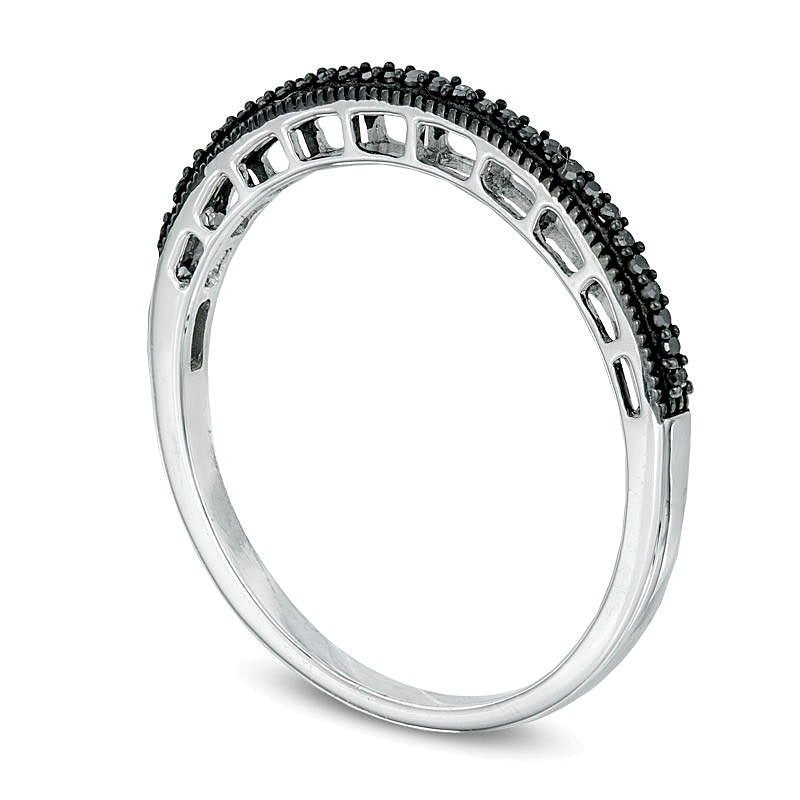 0.05 CT. TW Black Diamond Band in 10K White Gold