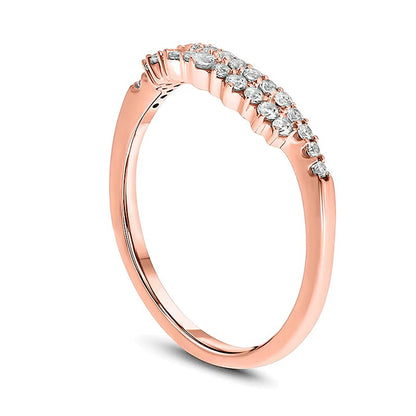 0.25 CT. TW Diamond Tiara Contour Wedding Band in 10K Rose Gold