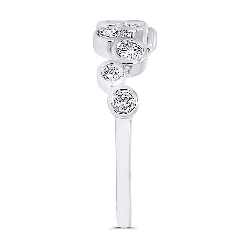 0.33 CT. TW Diamond Bubbles Ring in 10K White Gold