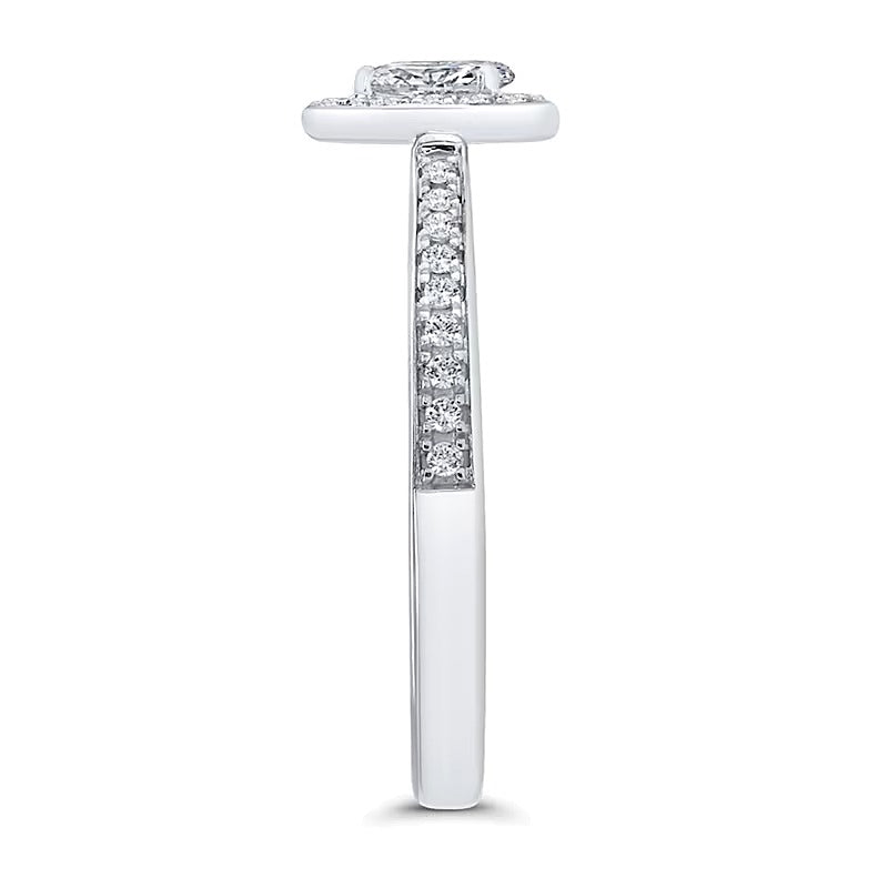 0.25 CT. TW Pear-Shaped Diamond Teardrop Frame Promise Ring in 10K White Gold