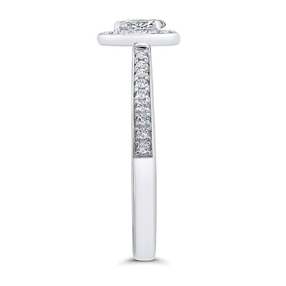0.25 CT. TW Pear-Shaped Diamond Teardrop Frame Promise Ring in 10K White Gold
