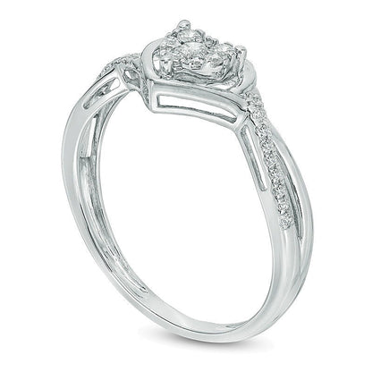 0.2 CT. TW Composite Diamond Heart Twist Promise Ring in Sterling Silver