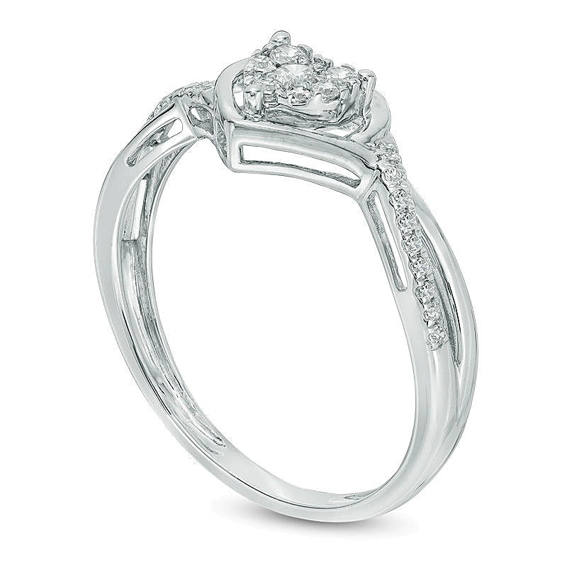 0.2 CT. TW Composite Diamond Heart Twist Promise Ring in Sterling Silver