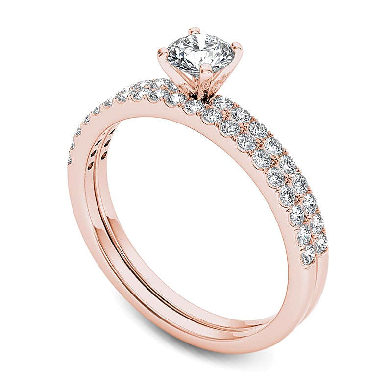 0.75 CT. TW Diamond Bridal Set in 14K Rose Gold