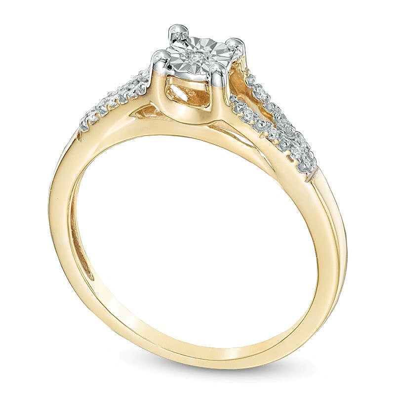 0.05 CT. TW Diamond Split Shank Promise Ring in 10K Gold