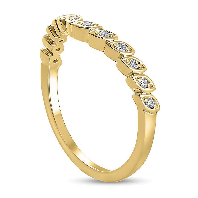 0.1 CT. TW Diamond Marquise Frame Contour Band in 10K Gold