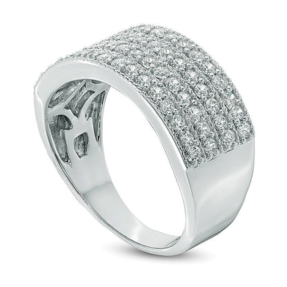 1.0 CT. TW Diamond Four Row Anniversary Ring in 10K White Gold