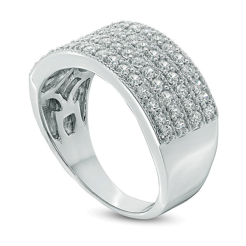 1.0 CT. TW Diamond Four Row Anniversary Ring in 10K White Gold