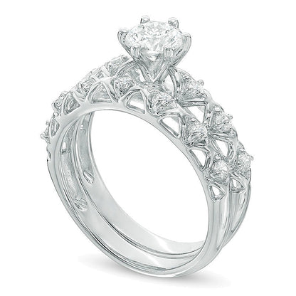 1.0 CT. TW Diamond Bridal Set in 10K White Gold