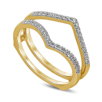 0.2 CT. TW Diamond Chevron Solitaire Enhancer in 10K Gold