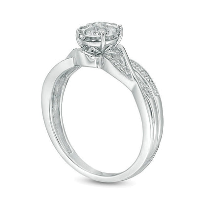 0.2 CT. TW Composite Diamond Bypass Promise Ring in 10K White Gold