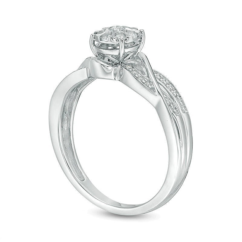 0.2 CT. TW Composite Diamond Bypass Promise Ring in 10K White Gold