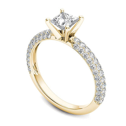1.0 CT. TW Princess-Cut Diamond Engagement Ring in 14K Gold