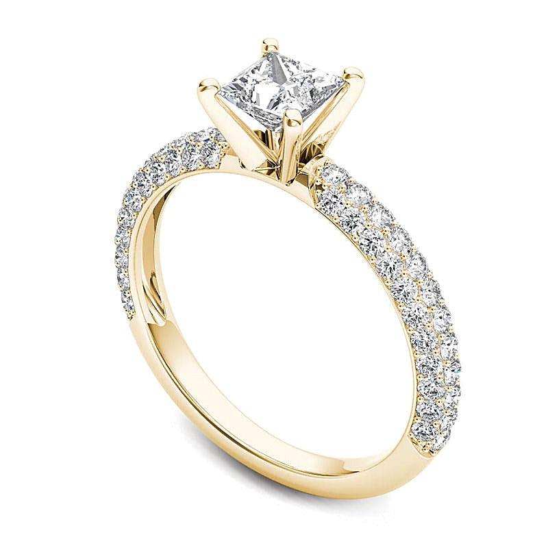 1.0 CT. TW Princess-Cut Diamond Engagement Ring in 14K Gold