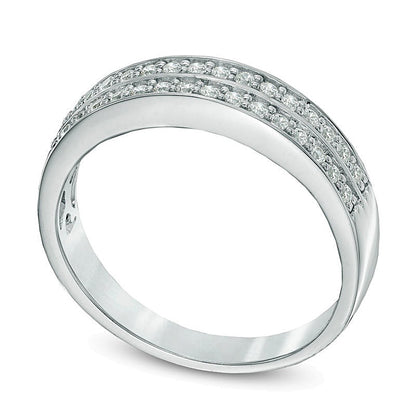 0.25 CT. TW Diamond Double Row Band in 10K White Gold