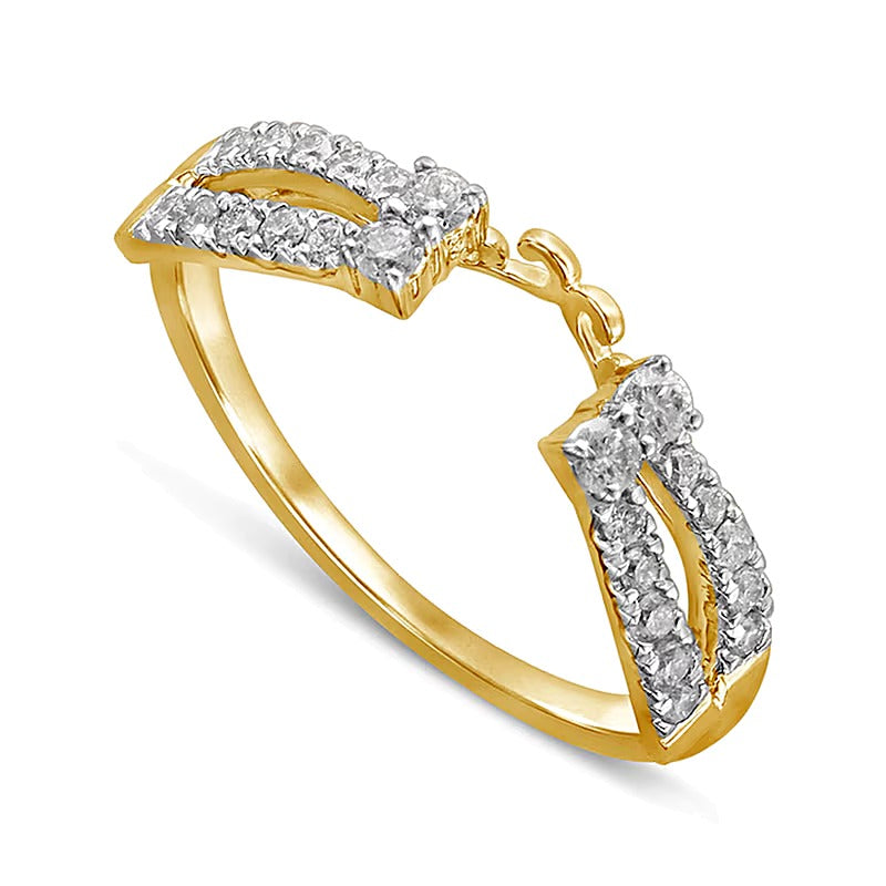 0.33 CT. TW Diamond Split Shank Wrap Solitaire Enhancer in 14K Gold