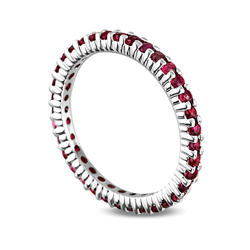 Ruby Eternity Band in 14K White Gold