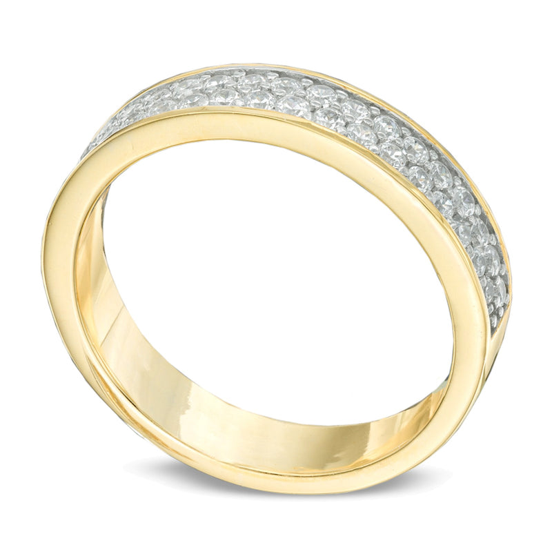0.5 CT. TW Diamond Double Row Wedding Band in 10K Gold