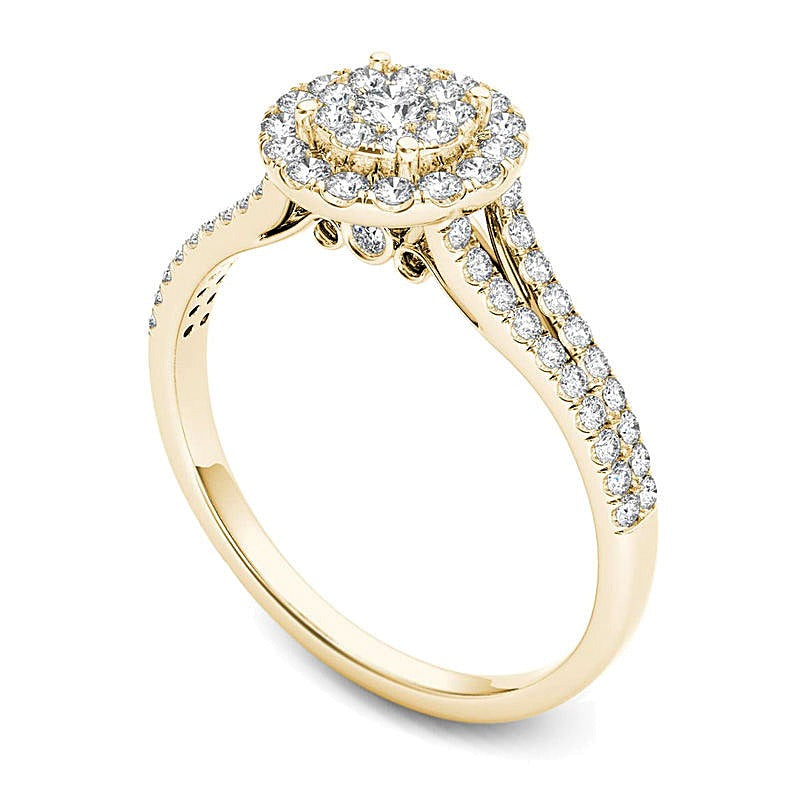0.5 CT. TW Composite Diamond Frame Engagement Ring in 14K Gold