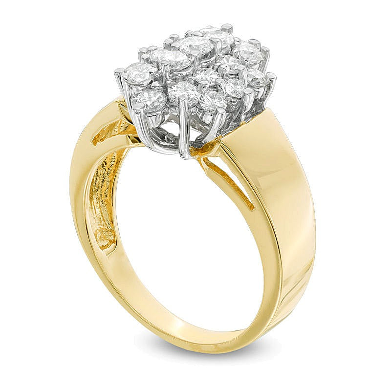 1.0 CT. TW Marquise-Shaped Multi-Diamond Engagement Ring in 14K Gold