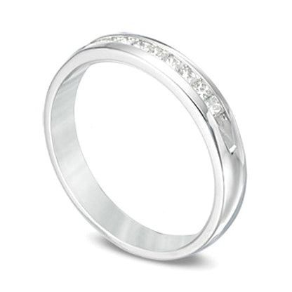 0.5 CT. TW Diamond Channel Anniversary Band in 14K White Gold (I/SI2)