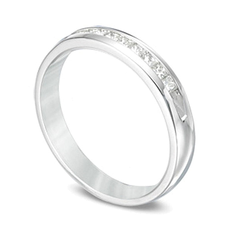 0.5 CT. TW Diamond Channel Anniversary Band in 14K White Gold (I/SI2)