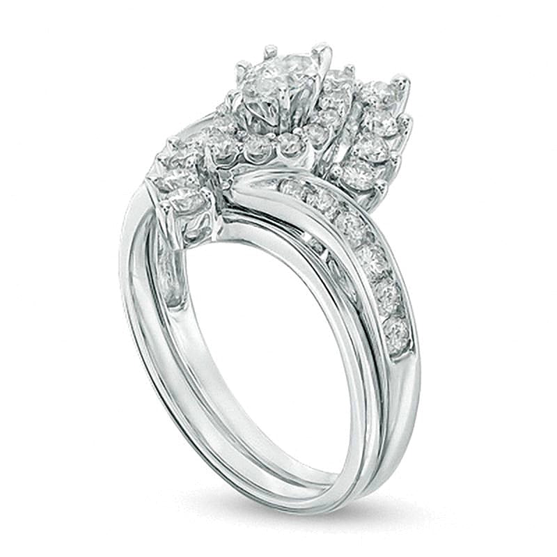 1.0 CT. TW Marquise Diamond Shadow Frame Bridal Set in 14K White Gold