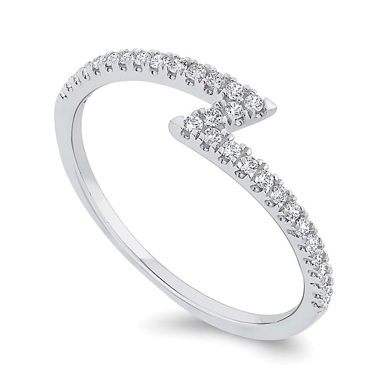 0.17 CT. TW Diamond Lightning Bolt Ring in 10K White Gold